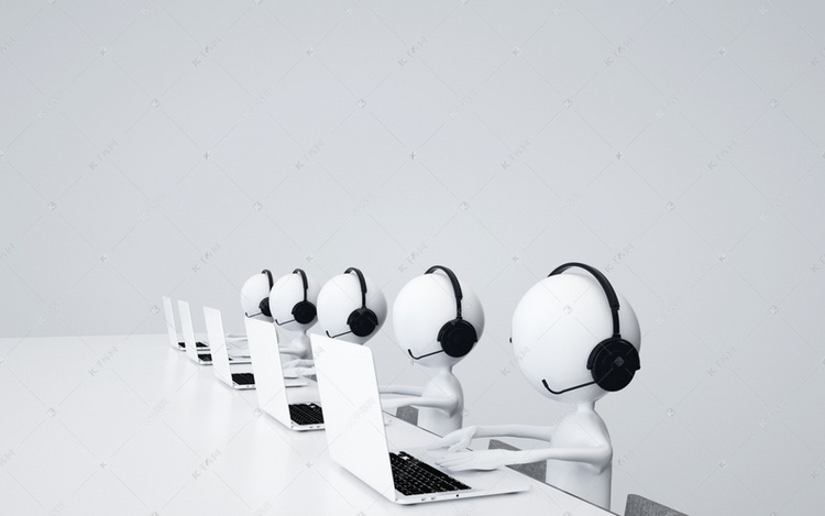 商務卡通小人客服服務