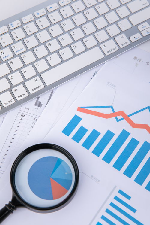 放大鏡報表辦公用品商務攝影圖 攝影