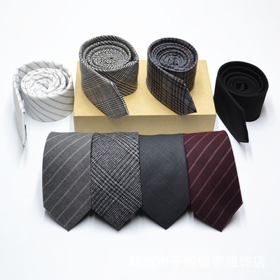 男士商務領帶 超窄領帶 窄版羊毛領帶 棉麻羊絨款 廠家批發