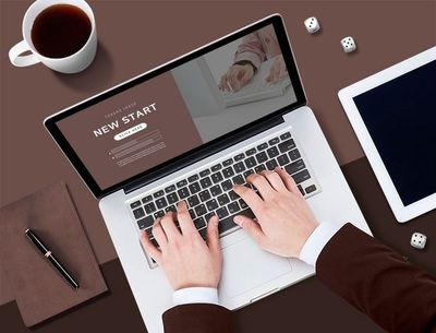 創意現代高端商務科技智能辦公場景設備樣機效果貼圖設計素材T167